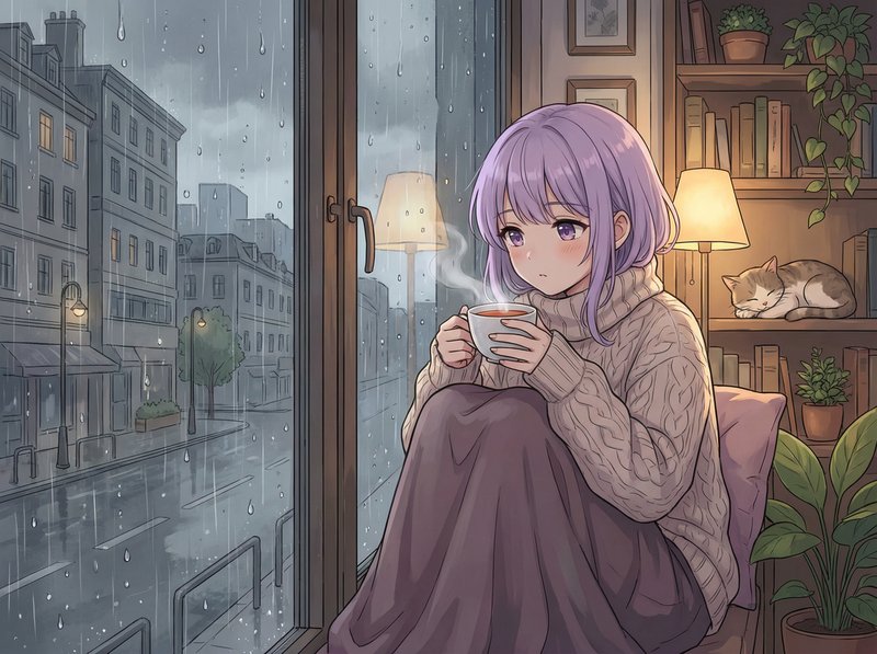香蕉视频动漫美图-雨天少女